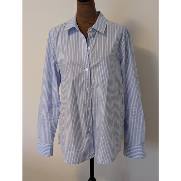 Rails Stina Oxford Blue & White Stripe Button Down Dress Office Shirt Sz M - Picture 3 of 10